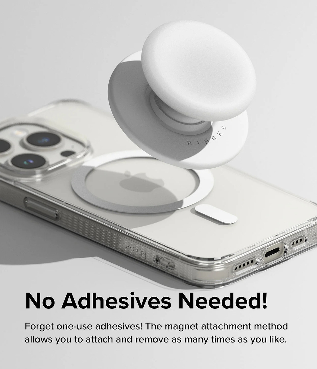 RINGKE POP SOCKET (MAG) PARA IPHONE 15 / PRO / MAX / PLUS WH - 2