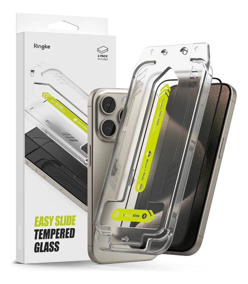 MICA D VIDRIO RINGKE EASY SLIDE PARA IPHONE 15 PRO 6.1 2PACK - 1