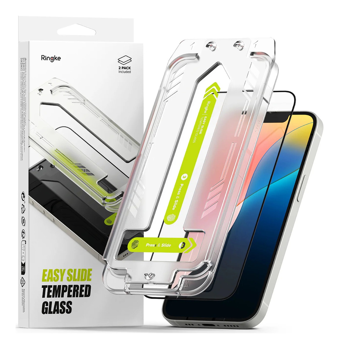 MICA VIDRIO RINGKE EASY SLIDE PARA IPHONE 13 NORMAL 6.1 2PC - 1