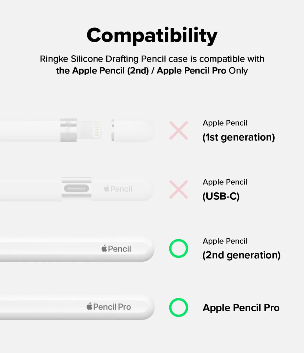 CASE RINGKE SILICONE PARA APPLE PENCIL PRO | MATTE BLACK - 2