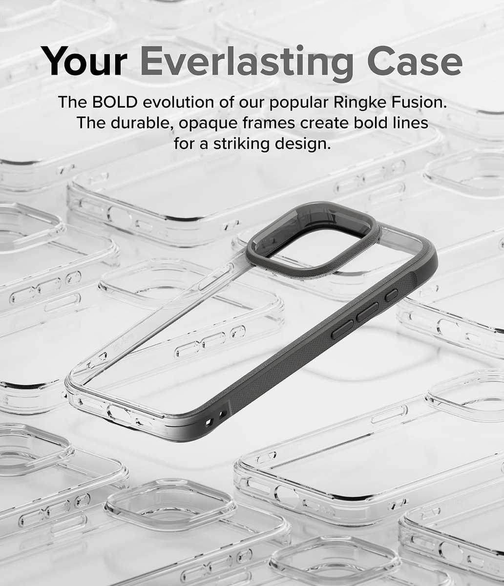 CASE RINGKE FUSION BOLD PARA IPHONE 15 PRO MAX 6.7 TITANGRAY - 4