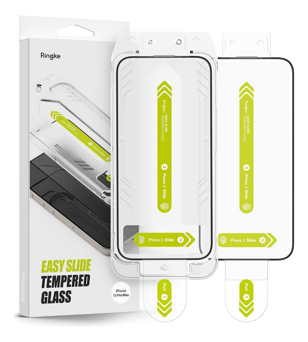 MICA VIDRIO RINGKE EASY SLIDE PARA IPHONE 15 PRO MAX 6.7 2PC - 2