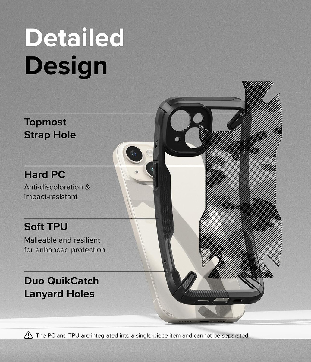 CASE RINGKE FUSION X PARA IPHONE 15 NORMAL 6.1 CAMO BLACK - 3