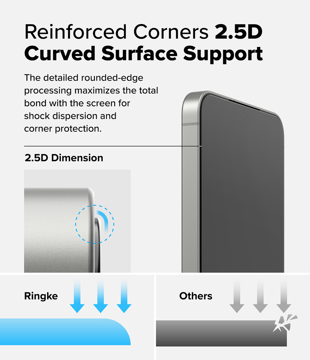 MICA D VIDRIO RINGKE EASY SLIDE PARA GALAXY S25 NORMAL 2PACK - 6