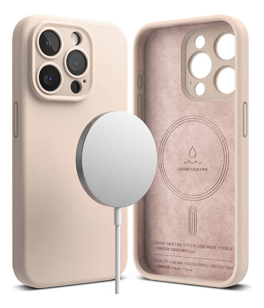CASE RINGKE SILICONE (MAG) PARA IPHONE 15 PRO MAX 6.7 PINK - 1