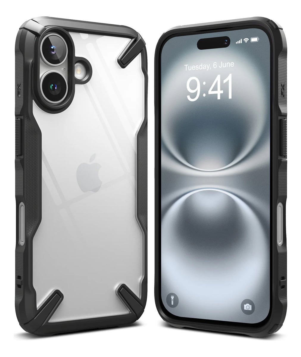 CASE RINGKE FUSION X PARA IPHONE 16 NORMAL 6.1 BLACK - 1