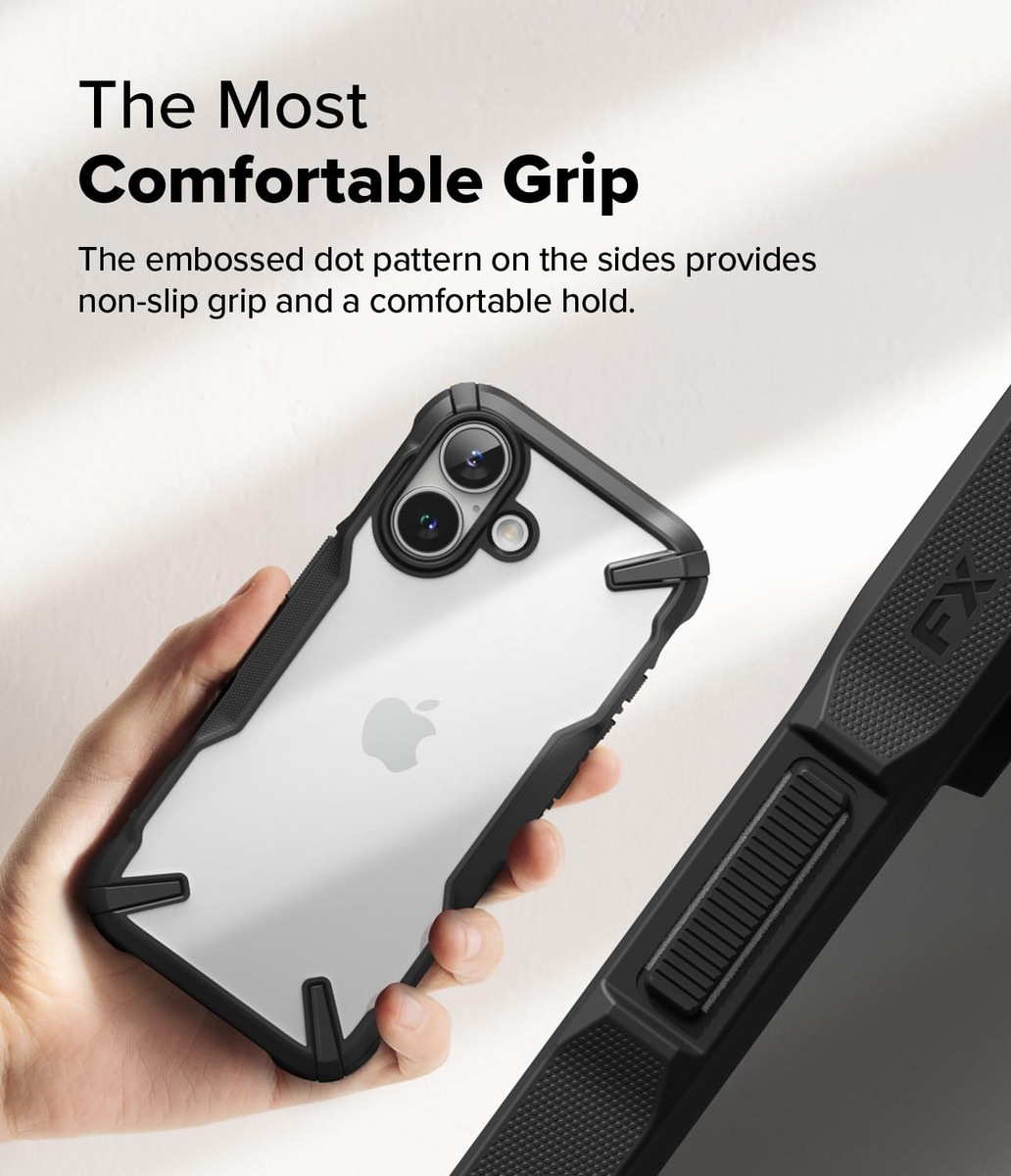 CASE RINGKE FUSION X PARA IPHONE 16 NORMAL 6.1 BLACK - 3