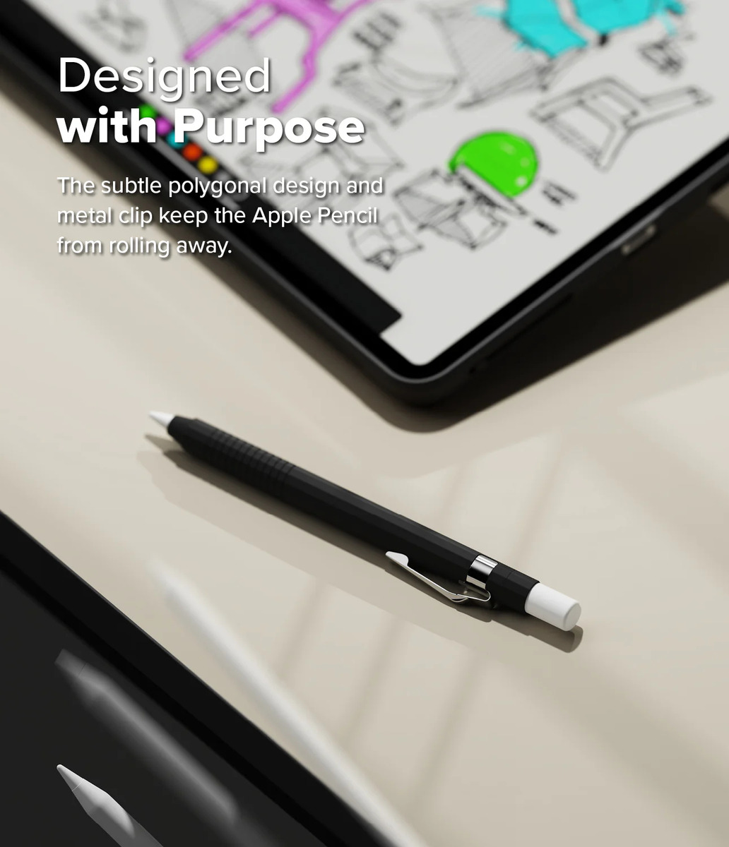 CASE RINGKE SILICONE PARA APPLE PENCIL 2DA GEN | MATTE BLACK - 4