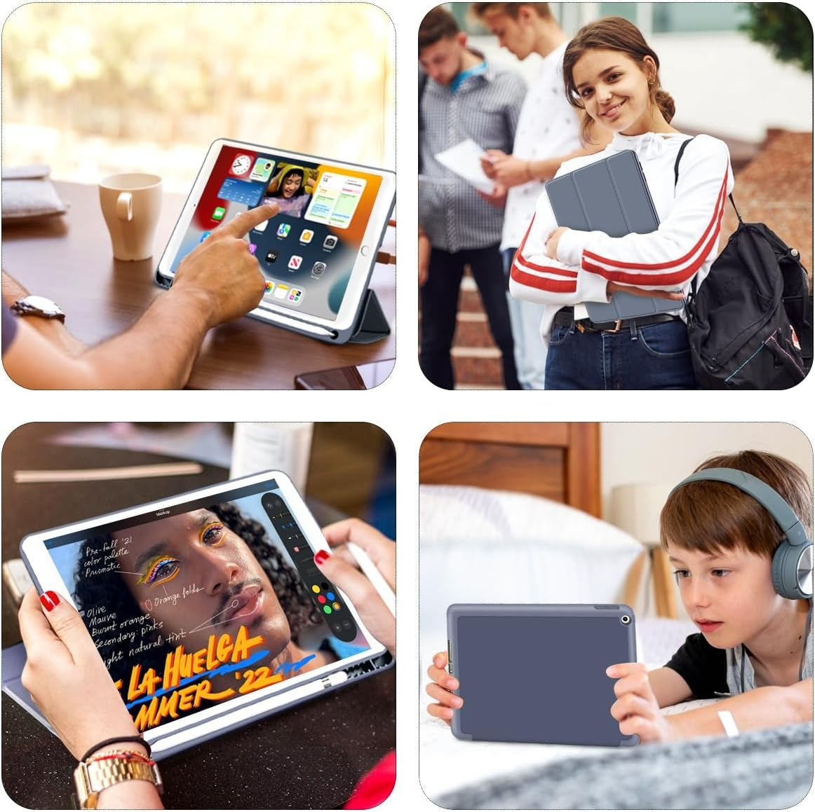 FUNDA SMART CASE PARA IPAD 9NA 10.2 7GEN 8GEN 9GEN GRISÁCEO - 6