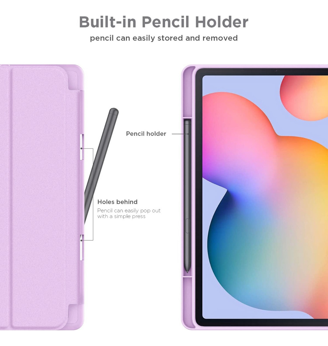CASE PARA GALAXY TAB S6 LITE P613 P619 C/ PORTALÁPIZ ROSADO - 3