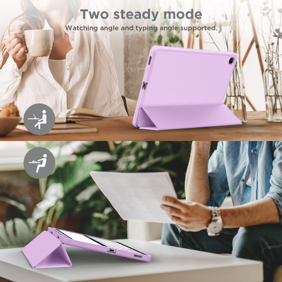 CASE PARA GALAXY TAB S6 LITE P613 P619 C/ PORTALÁPIZ ROSADO - 5