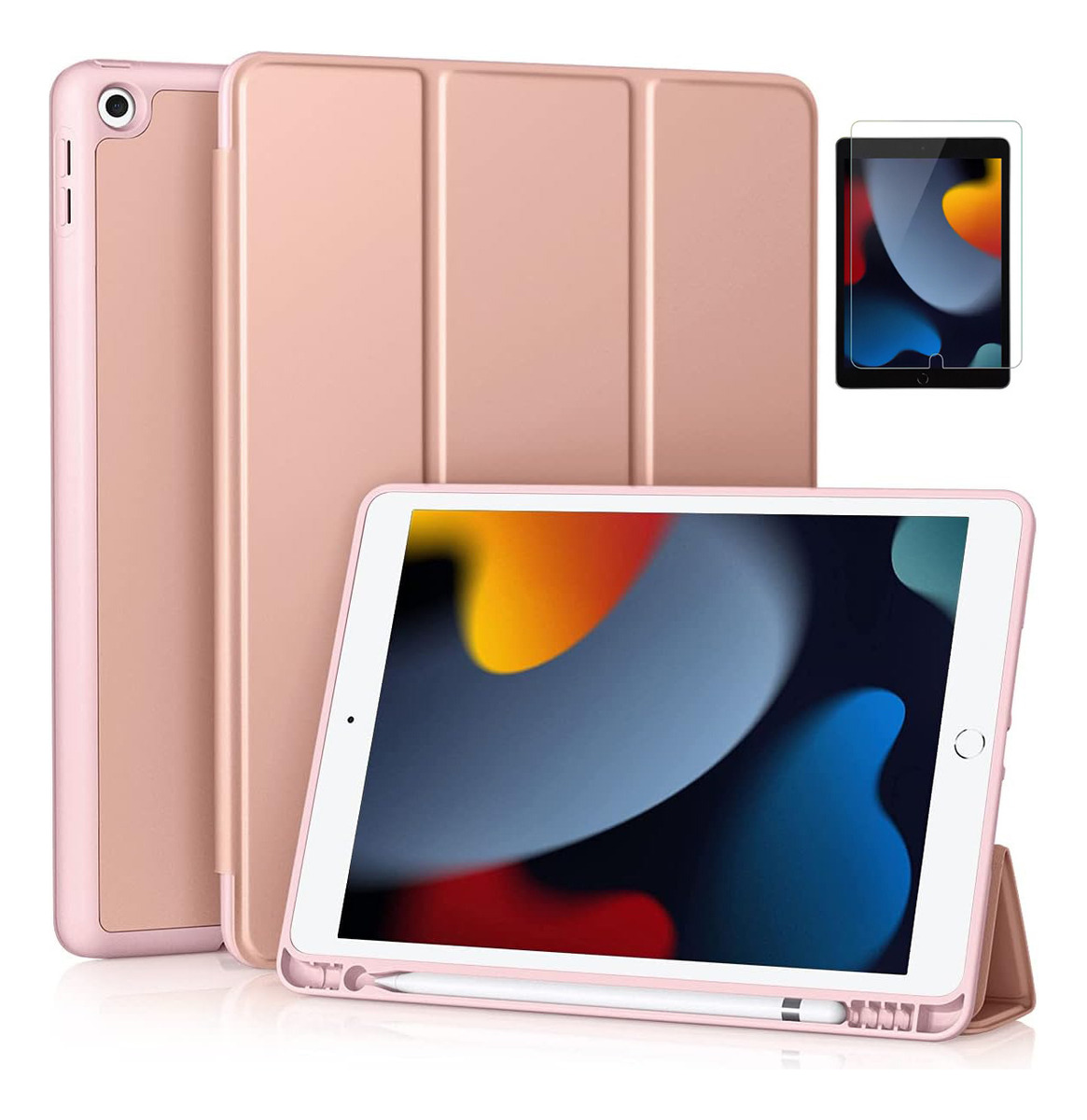 CASE + MICA PARA IPAD 10.2 7MA 8VA 9VA GEN FUNDA PROTECTOR - 1