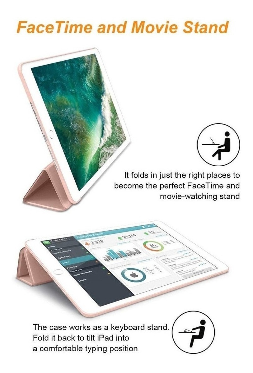 SMART CASE PARA IPAD 9.7 6TA 5TA 2018 2017 FUNDA SILICONADA - 5