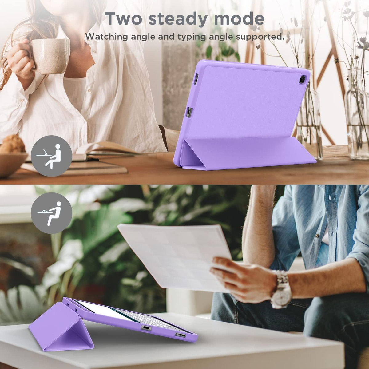 CASE PARA GALAXY TAB S6 LITE P610 P615 C/ PORTALÁPIZ LILA - 6