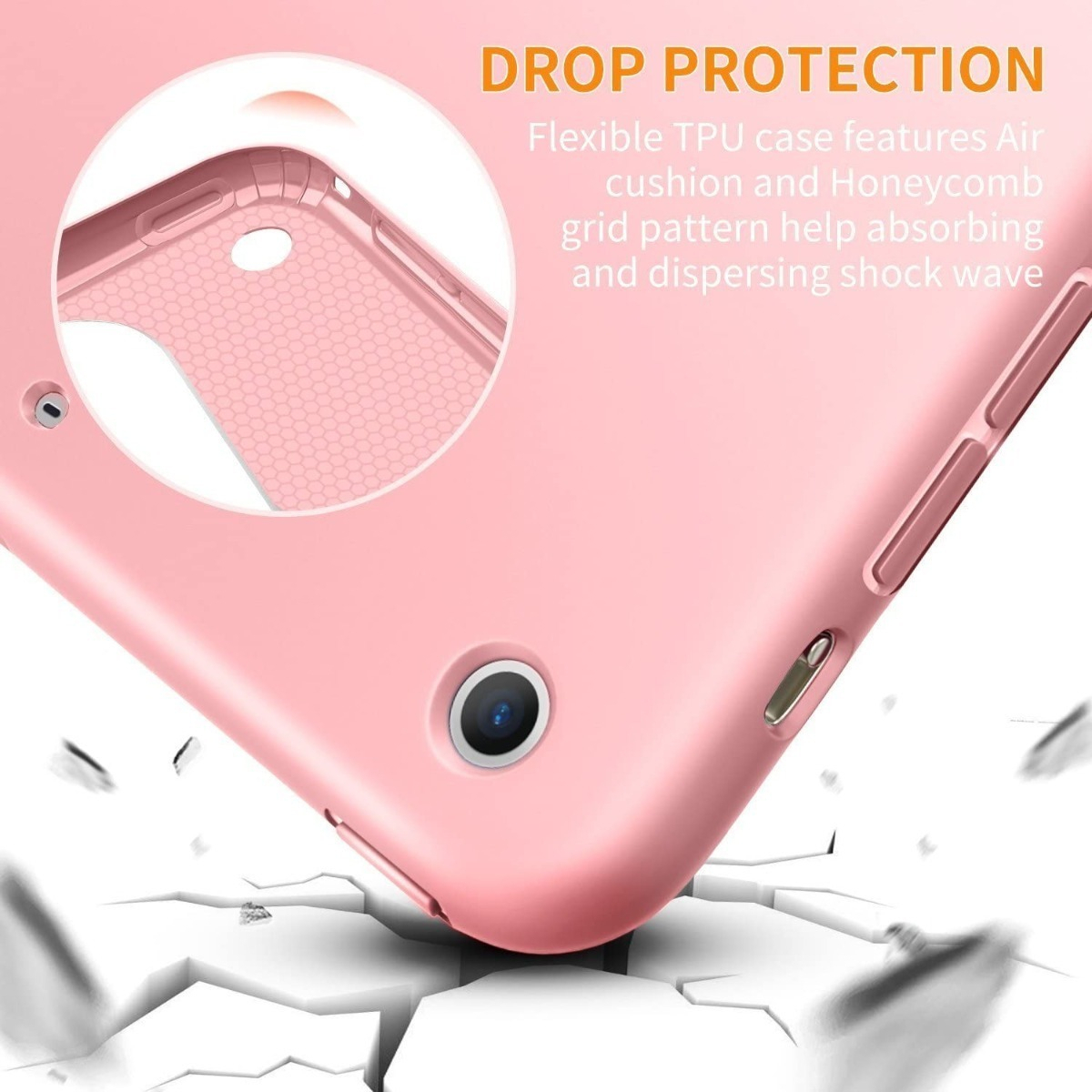 SMART CASE PARA IPAD AIR 1 A1474 A1475 ROSE GOLD SILICONADO - 4