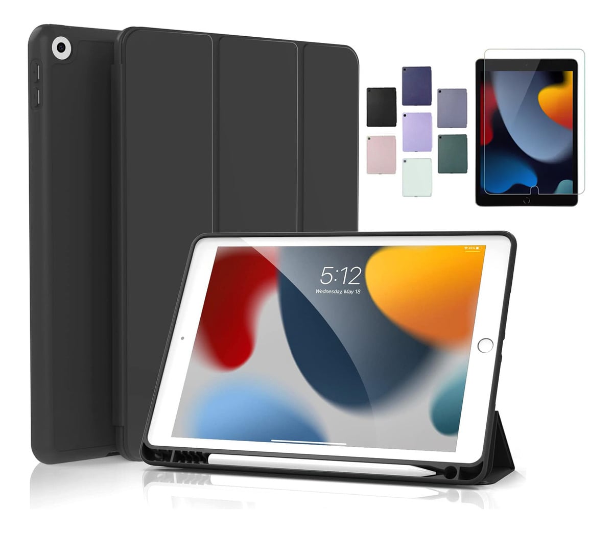 CASE + MICA PARA IPAD 10.2 7MA 8VA 9VA GEN FUNDA PROTECTOR - 1
