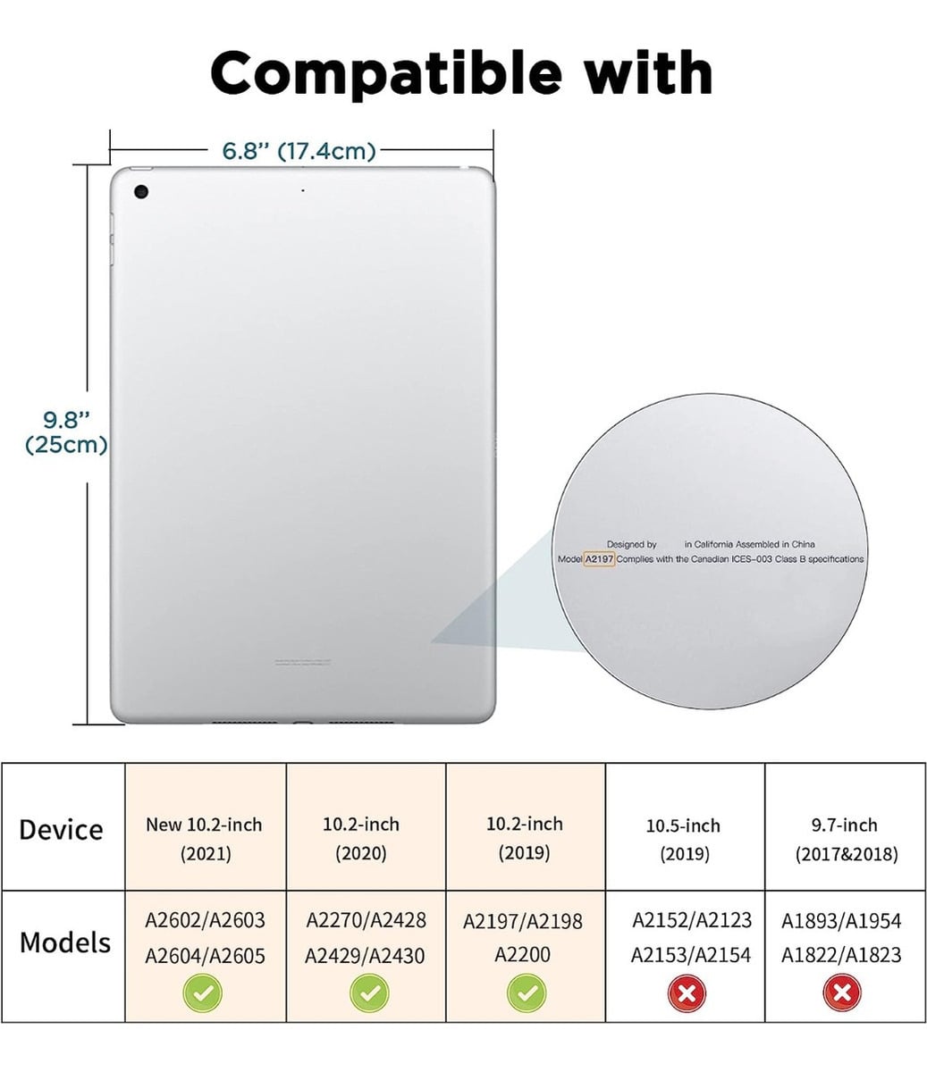 CASE + MICA PARA IPAD 10.2 7MA 8VA 9VA GEN FUNDA PROTECTOR - 2