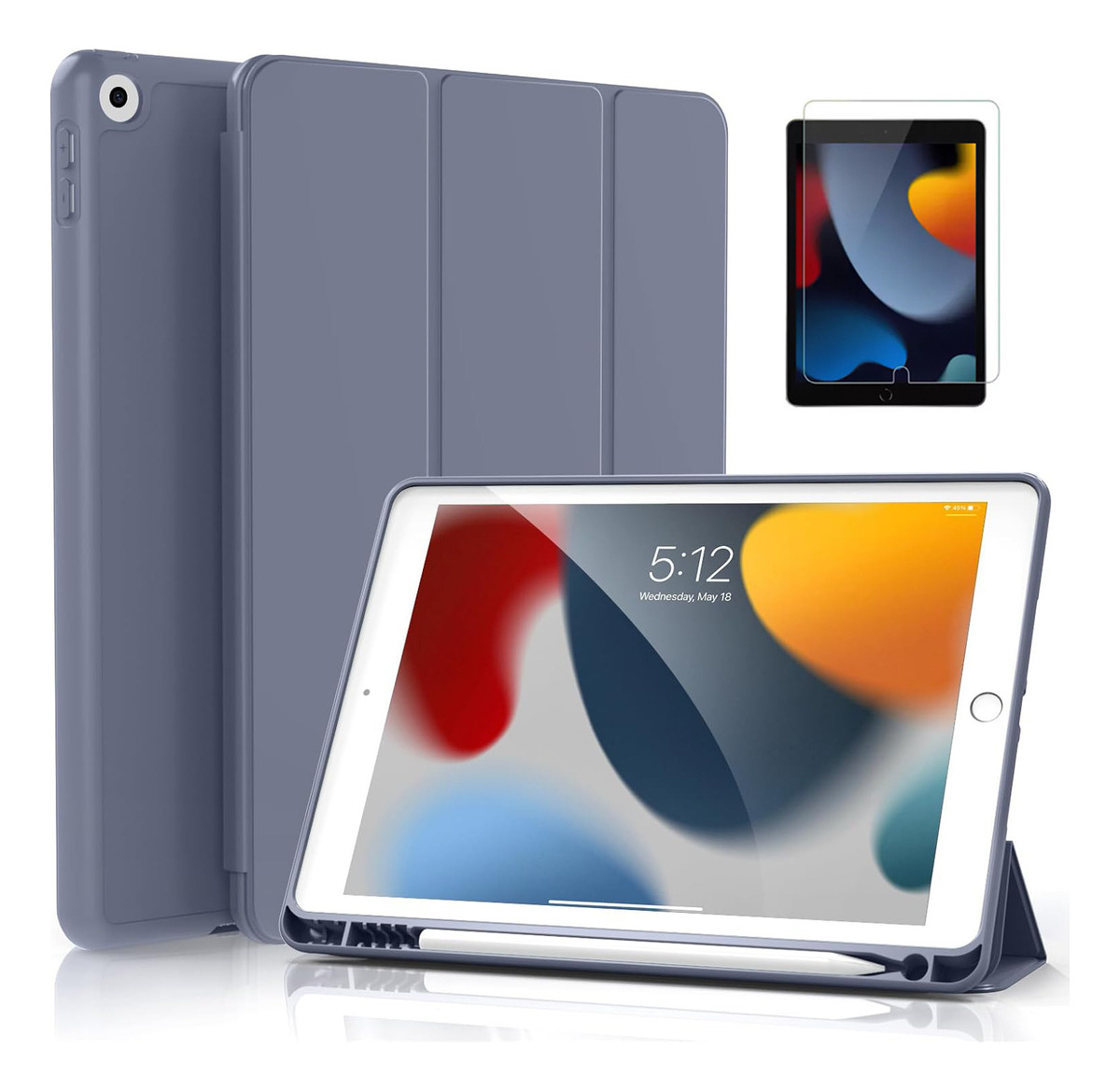 CASE + MICA PARA IPAD 10.2 7MA 8VA 9VA GEN FUNDA PROTECTOR - 1