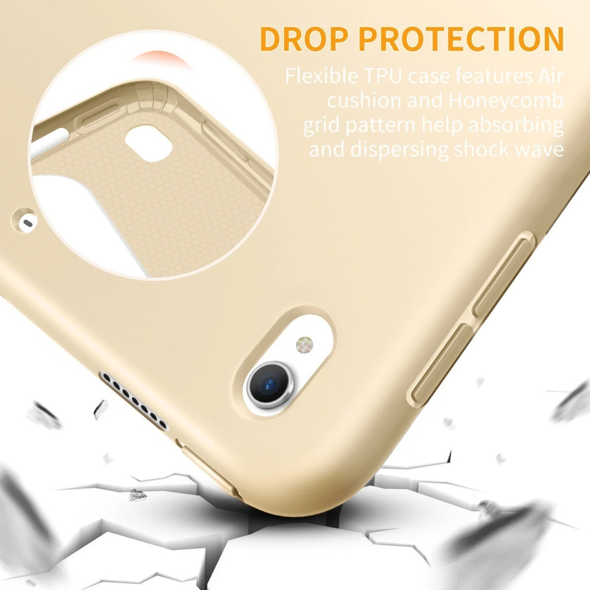 SMART CASE PARA IPAD PRO 10.5 2017 ESTUCHE SILICONADO GOLD - 4