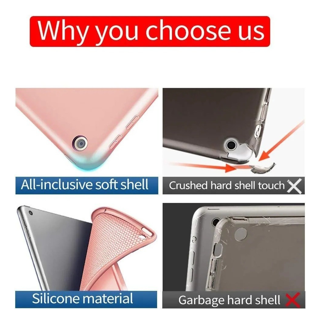 SMART CASE PARA IPAD 9.7 5ª 6ª GEN A1893 A1954 A1822 ROSA - 6