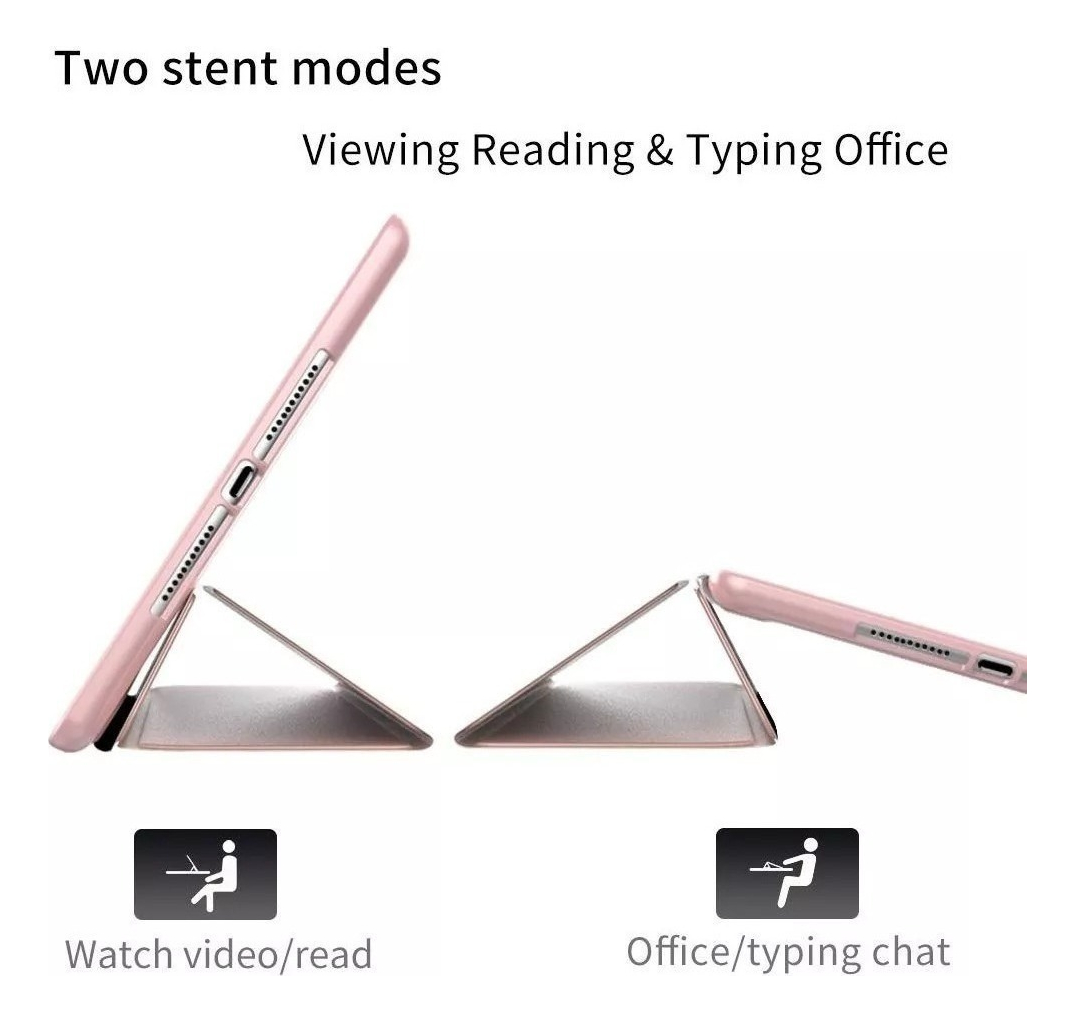 SMART CASE PARA IPAD MINI 5 2019 A2133 A2124 ROSA SILICONADO - 3