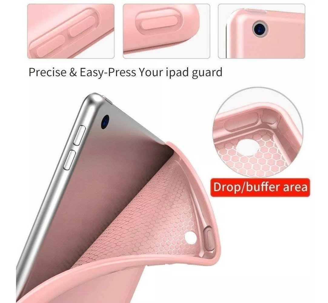 SMART CASE PARA IPAD MINI 5 2019 A2133 A2124 ROSA SILICONADO - 5
