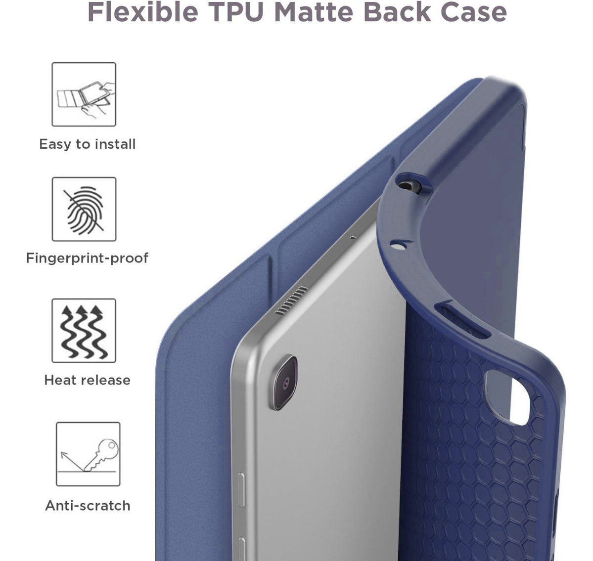 CASE PARA GALAXY TAB S6 LITE P620 P625 CON PORTALÁPIZ NAVY - 4