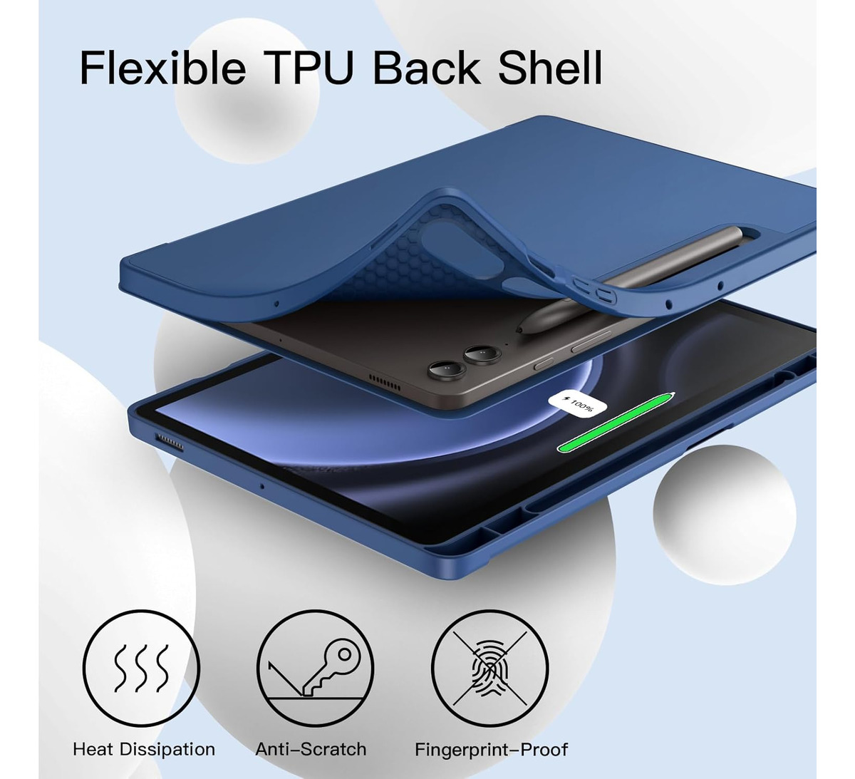 CASE FUNDA PARA GALAXY TAB S9 PLUS X810 X816 ESTUCHE NAVY - 2