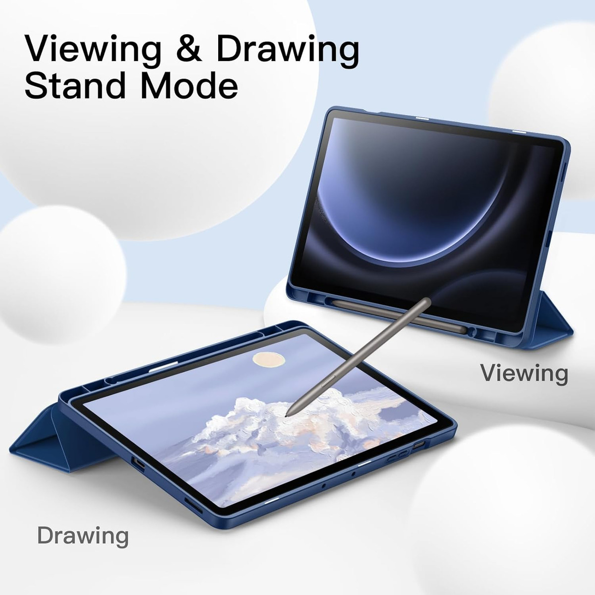 CASE FUNDA PARA GALAXY TAB S9 PLUS X810 X816 ESTUCHE NAVY - 3
