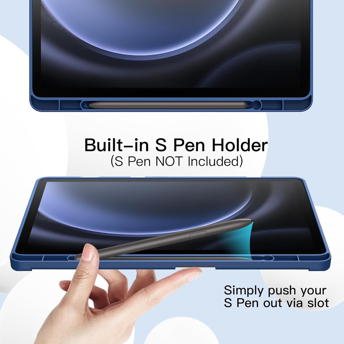 CASE FUNDA PARA GALAXY TAB S9 PLUS X810 X816 ESTUCHE NAVY - 4