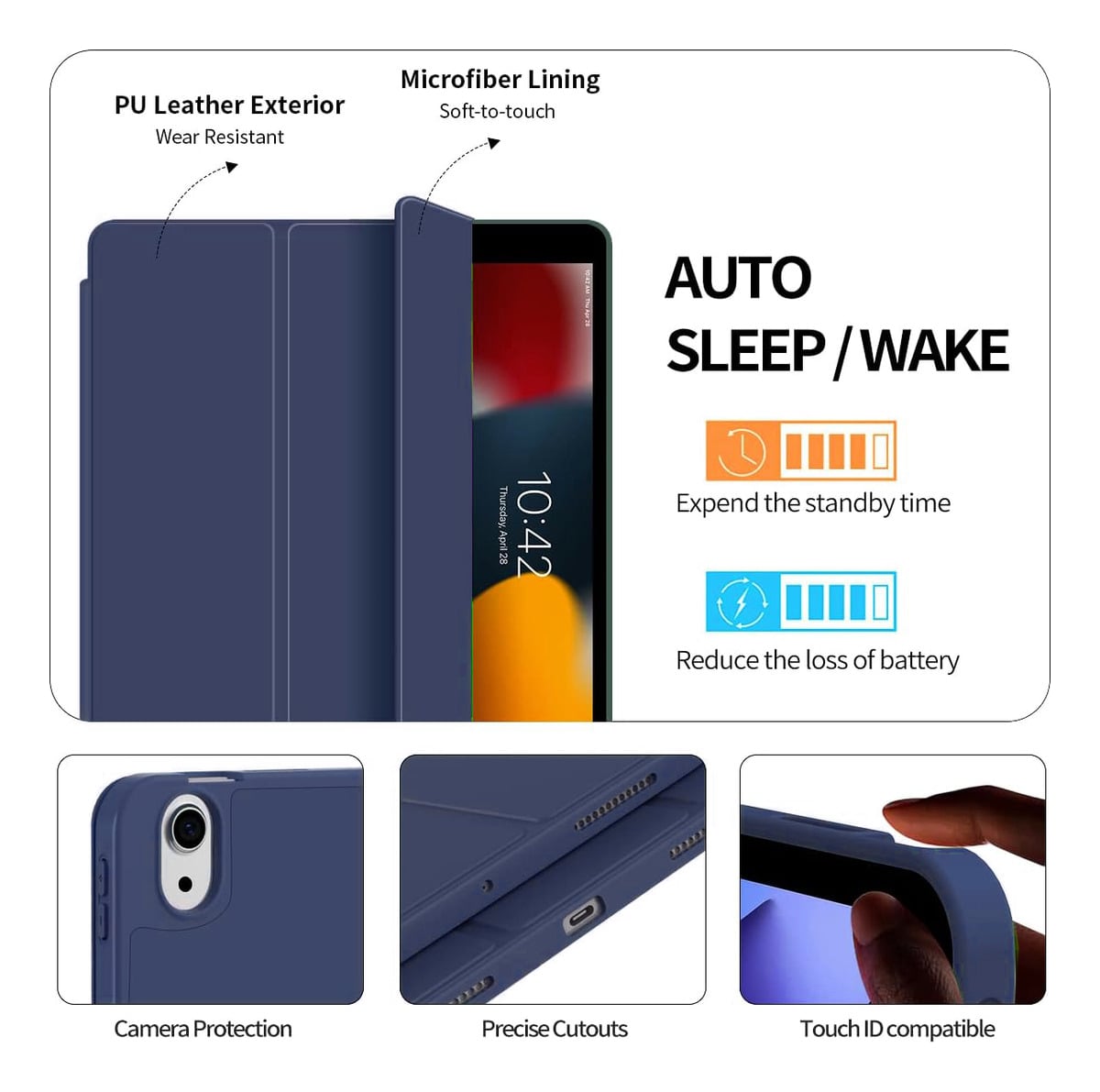 FUNDA SMART CASE PARA IPAD AIR 11 M3 CHIP (2025) NAVY - 3