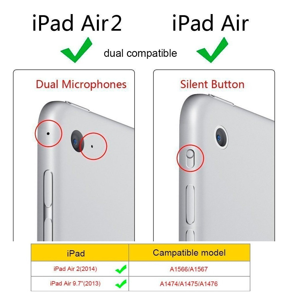 FUNDA SMART CASE PARA IPAD AIR 2 2014 A1566 A1567 SILICONADO - 2