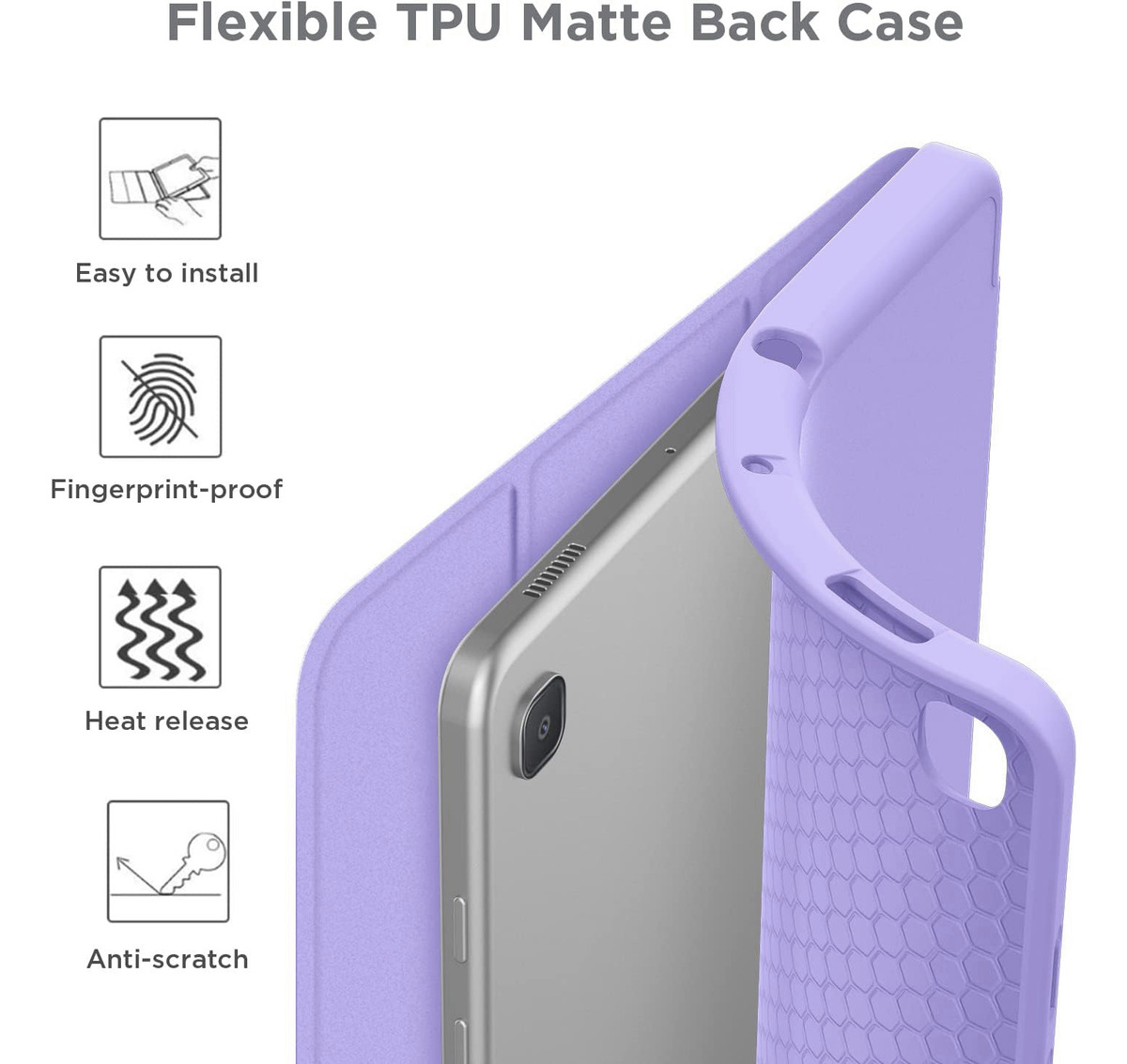 CASE PARA GALAXY TAB S6 LITE P613 P619 CON PORTALÁPIZ LILA - 4