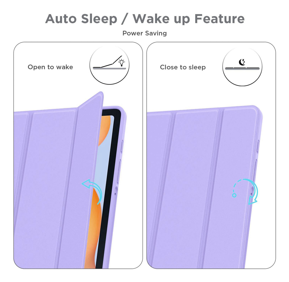 CASE PARA GALAXY TAB S6 LITE P613 P619 CON PORTALÁPIZ LILA - 5