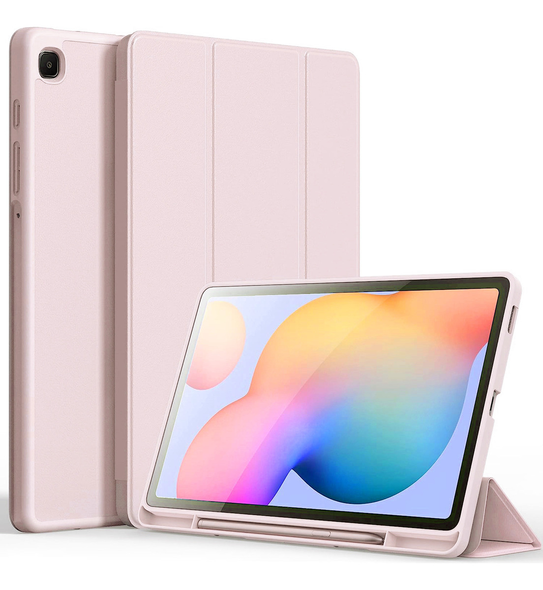 CASE PARA GALAXY TAB S6 LITE P613 P619 CON PORTALÁPIZ ROSE - 1