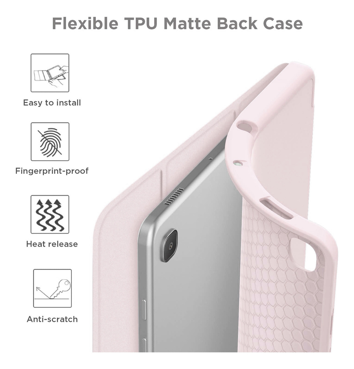 CASE PARA GALAXY TAB S6 LITE P613 P619 CON PORTALÁPIZ ROSE - 5