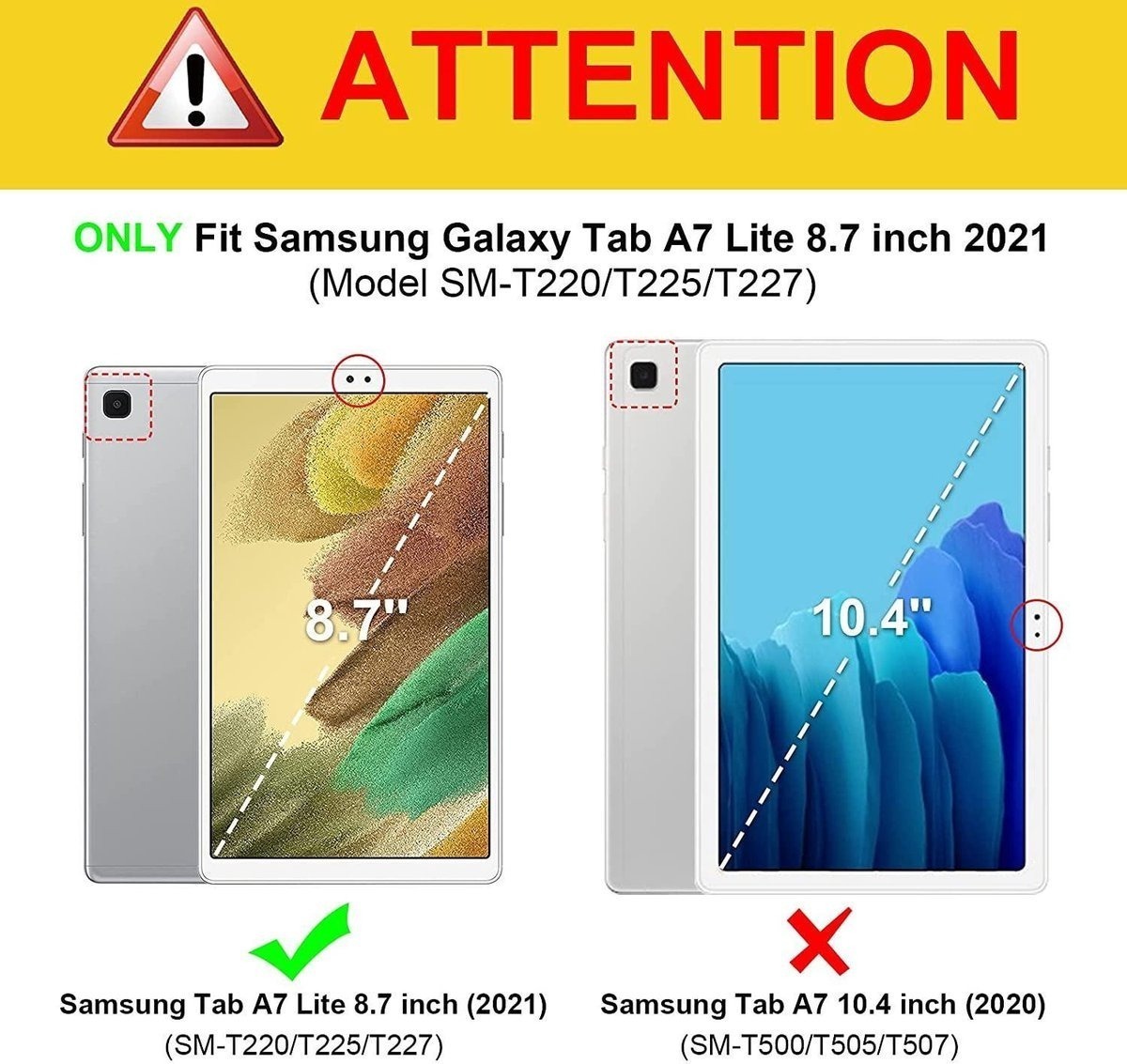 CASE FUNDA PARA GALAXY TAB A7 LITE 8.7 T220 T225 PROTECTOR - 2