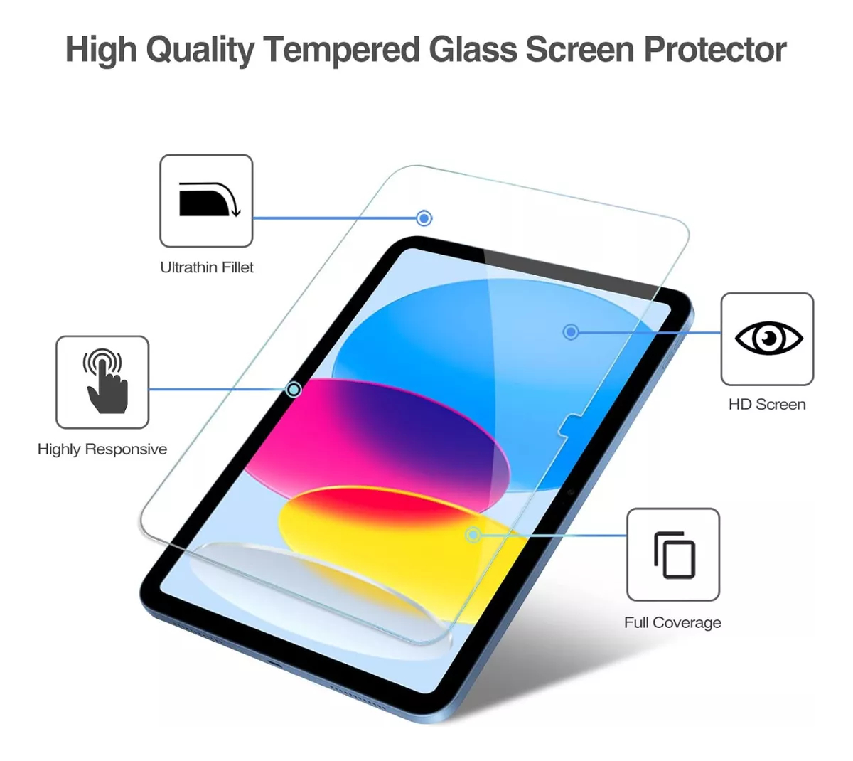 PACK MICA + SMART CASE PARA IPAD 10MA GEN 10.9 A2696 A2757 - 2