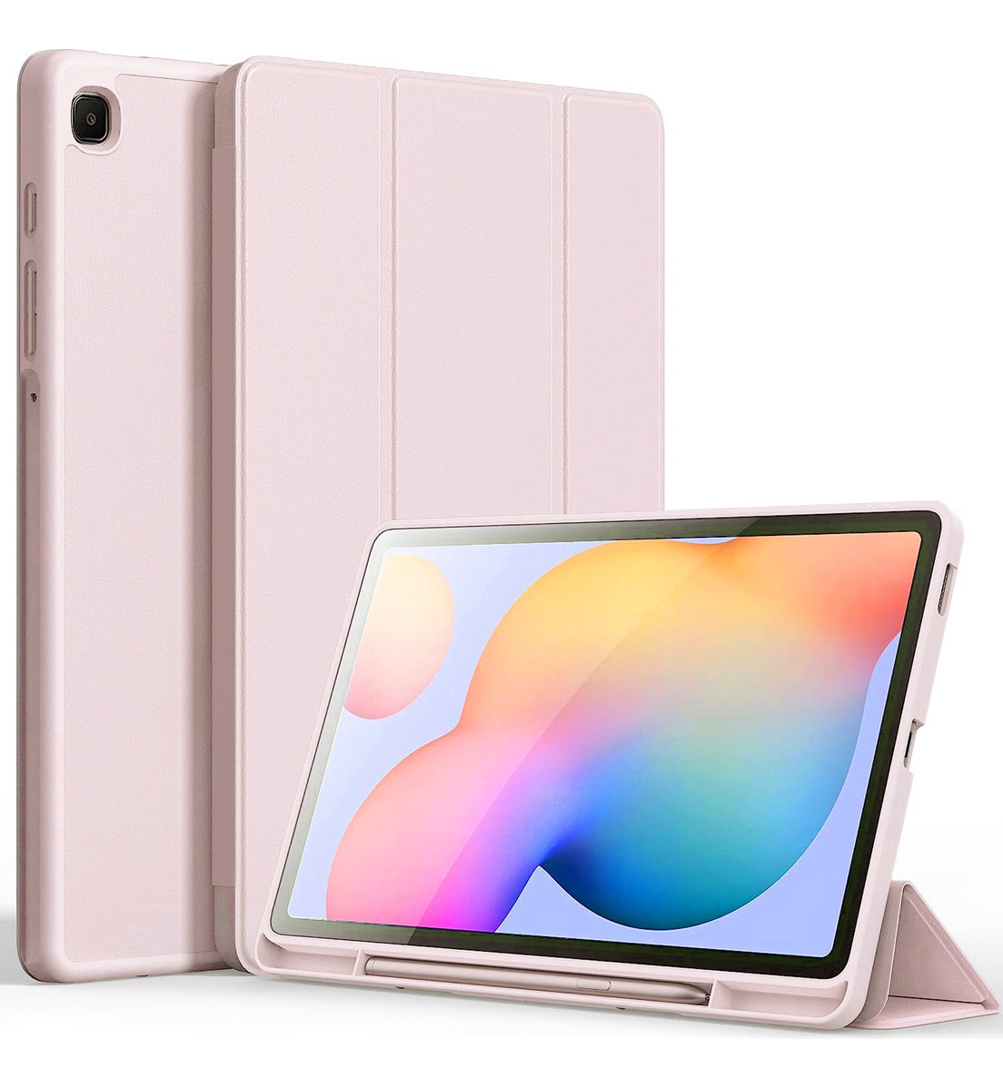 CASE PARA GALAXY TAB S6 LITE P620 P625 CON PORTALÁPIZ ROSE - 1