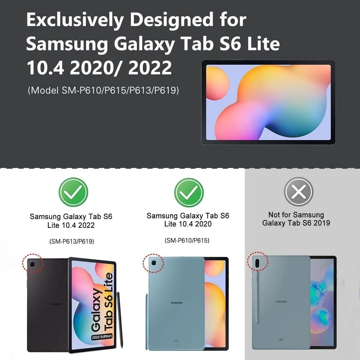 CASE + MICA PARA GALAXY TAB S6 LITE 2022 P613 P619 2UNITS - 2