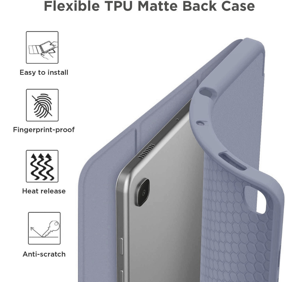 CASE PARA GALAXY TAB S6 LITE P613 P619 C/ PORTALÁPIZ GRISACE - 2