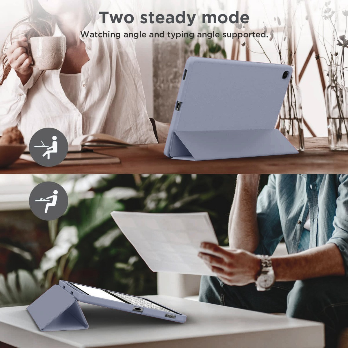CASE PARA GALAXY TAB S6 LITE P613 P619 C/ PORTALÁPIZ GRISACE - 4