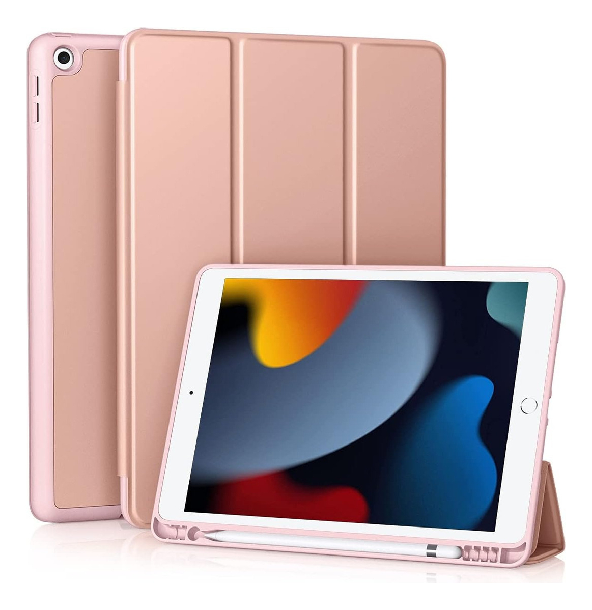 FUNDA SMART CASE PARA IPAD 9NA 10.2 7GEN 8GEN 9GEN ROSA ORO - 1