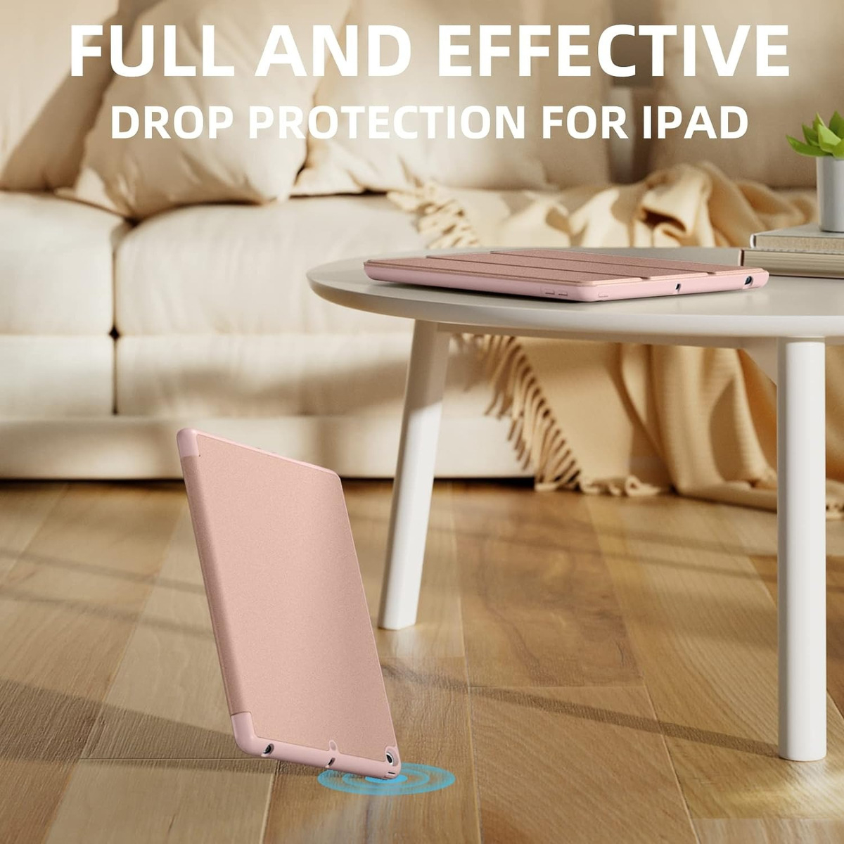 FUNDA SMART CASE PARA IPAD 9NA 10.2 7GEN 8GEN 9GEN ROSA ORO - 5