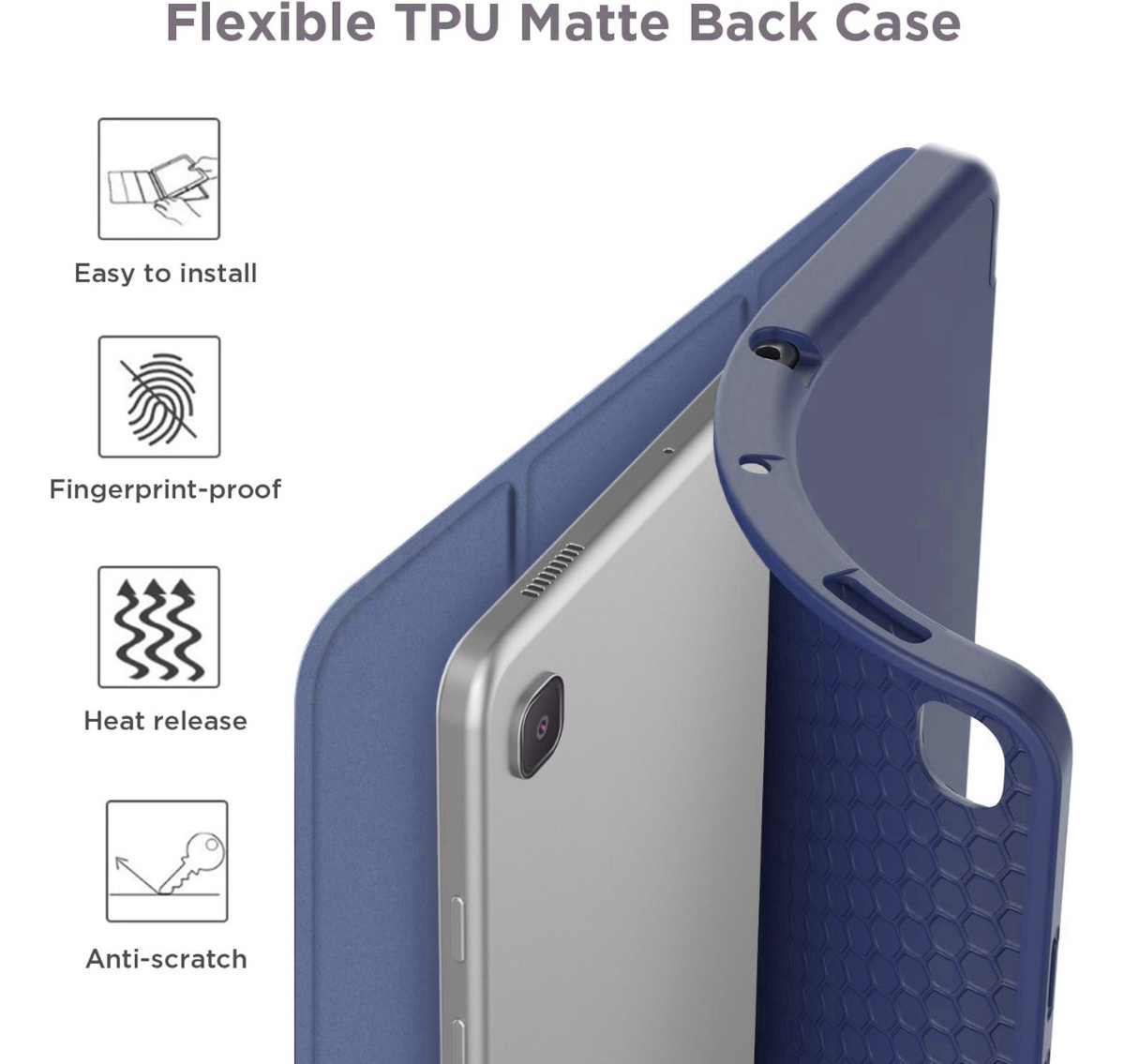 CASE PARA GALAXY TAB S6 LITE P610 P615 CON PORTALÁPIZ NAVY - 4