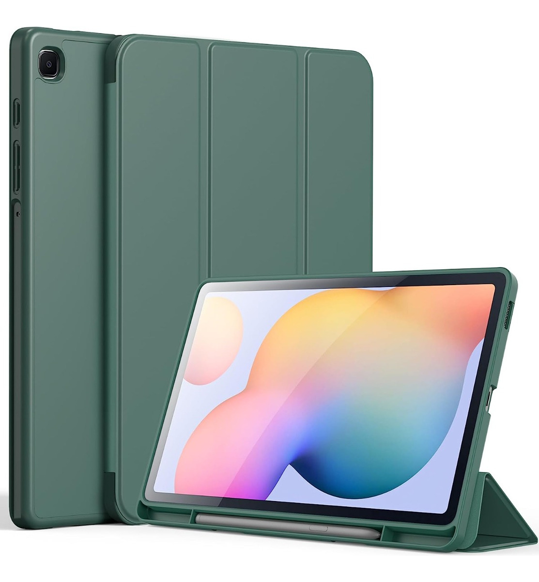 CASE PARA GALAXY TAB S6 LITE P620 P625 CON PORTALÁPIZ VERDE - 1