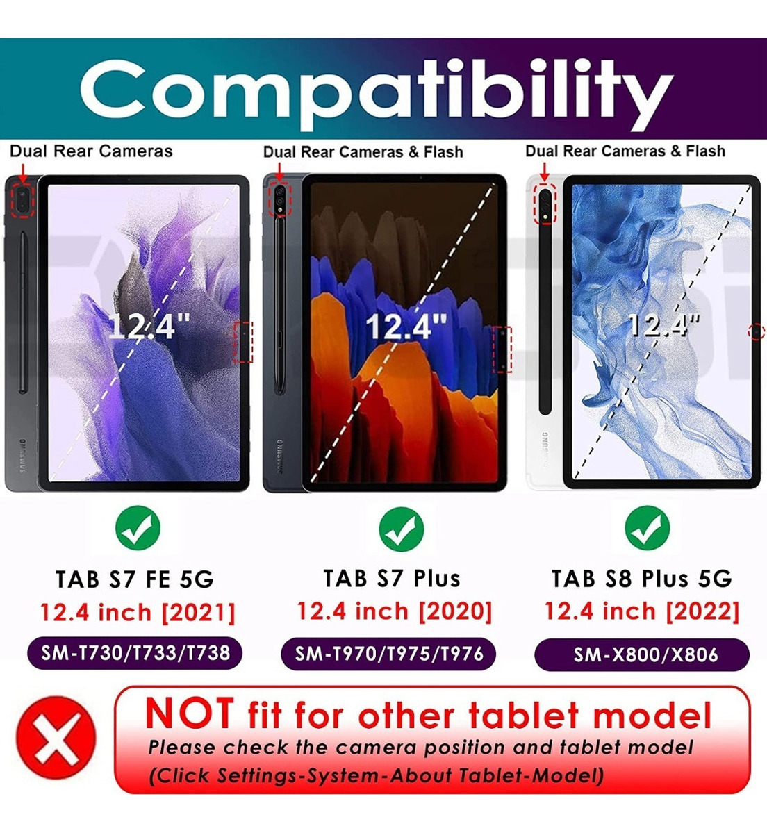 CASE FUNDA PARA GALAXY TAB S8 PLUS X806 X800 FOLIO PROTECTOR - 2