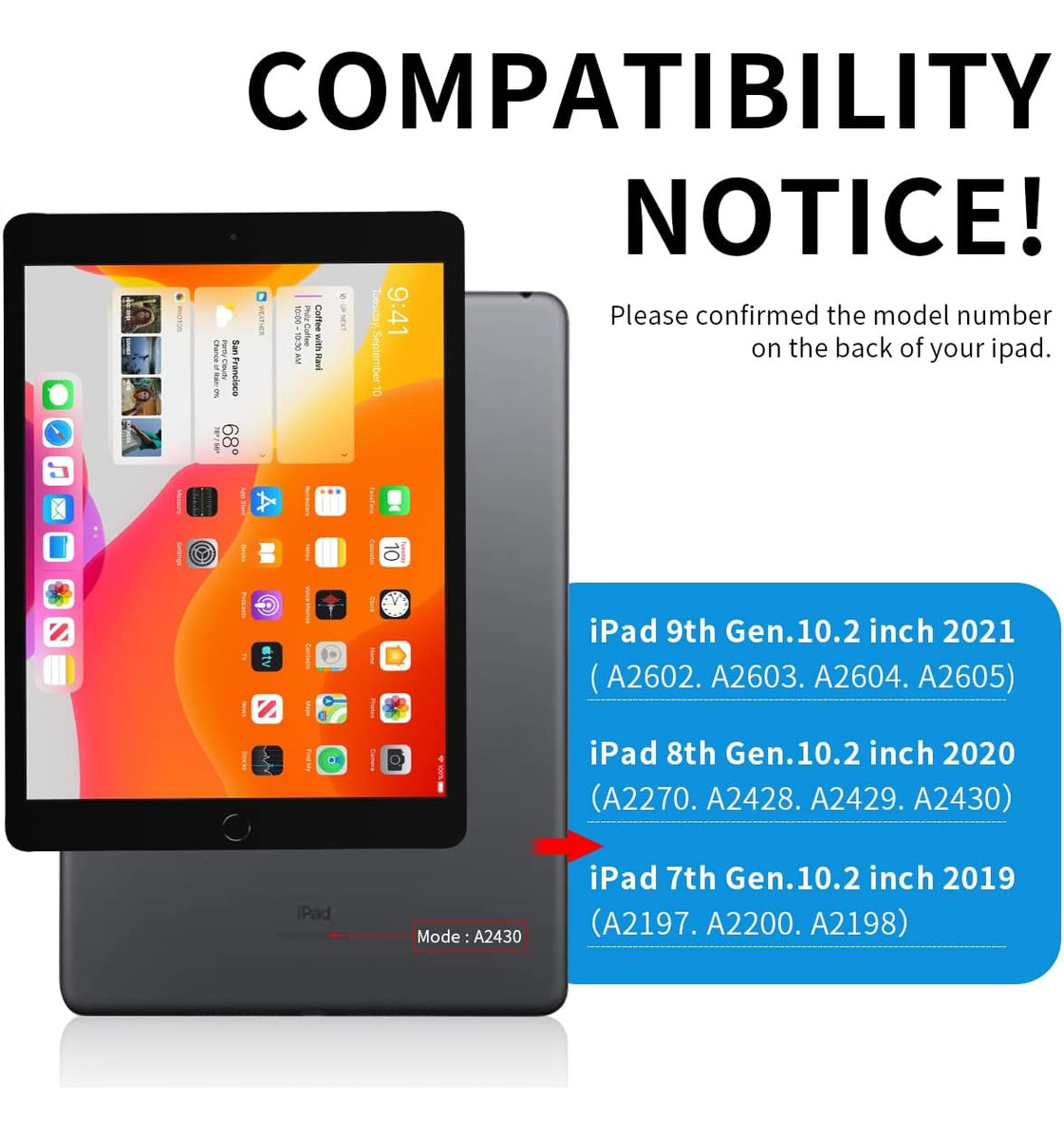 CASE + MICA PARA IPAD 10.2 7MA 8VA 9VA GEN FUNDA PROTECTOR - 3