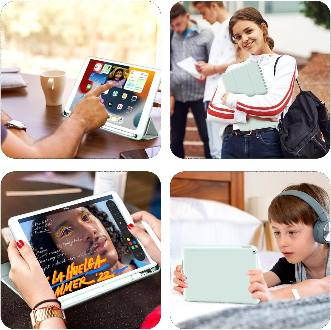 CASE + MICA PARA IPAD 10.2 7MA 8VA 9VA GEN FUNDA PROTECTOR - 5