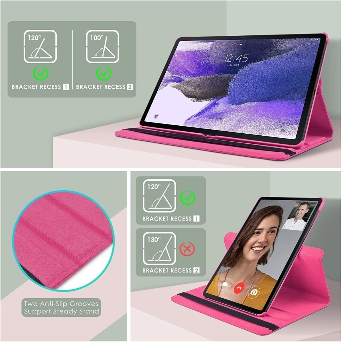CASE FUNDA PARA GALAXY TAB S8 PLUS X806 X800 COVER GIRATORIO - 3